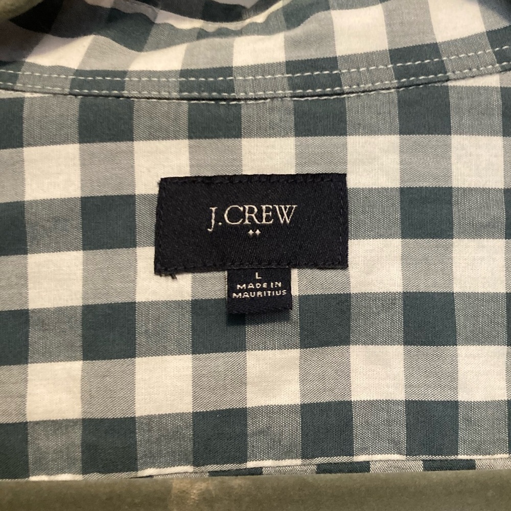 Men’s J.Crew Gingham Blue And White Button Down Shirt Size Large - Picture 7 of 8